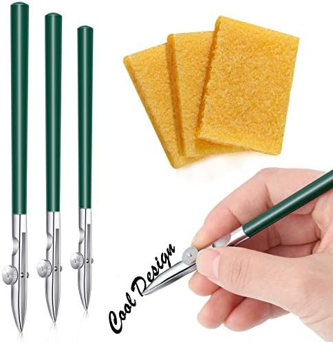 Zonon 6 Pieces Art Ruling Pens 3 Sizes Masking Fluid Pens And 70 X 50 X 8 Mm Glue Residue Eraser, Ruling Ink Set For Watercolor Drawing Mounting Art Artists Supplies, No Ink (Green)