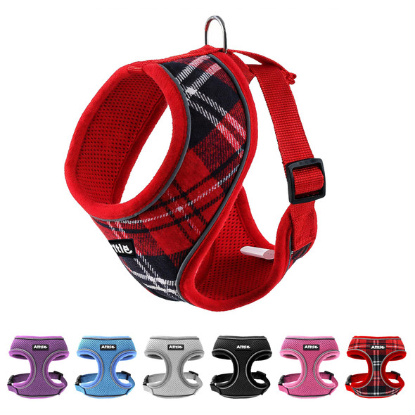 Aiitle Medium Girl Dog Harness, Comfortable Adjustable Mesh Vest With Quick-Release Buckle, Reflective Safety Strips Â€Œ Perfect For Poodles, Teddy Dogs (M, Hot Pink)