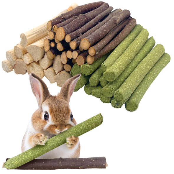 Apesaipu Sweet Bamboo 250G Natural Molar Wood Treats Toys For Small Animals, Rabbits, Guinea Pig, Bunny, Hamster, Rat, Chinchillas