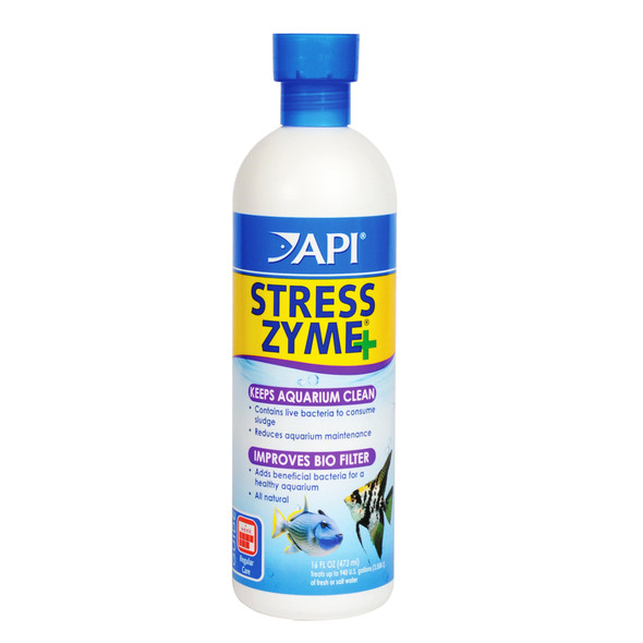 Api Stress Zyme Bacterial Cleaner, Freshwater And Saltwater Aquarium Water Cleaning Solution, 8 Oz