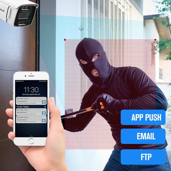 JideTech HD 5MP POE Camera Outdoor, 2592x1944P Bullet IP Security Camera with 2 Way Audio, Night Vision 65ft, Motion Detection, IP66 Waterproof, Support H.265+ Video Compression, 24/7 Recording