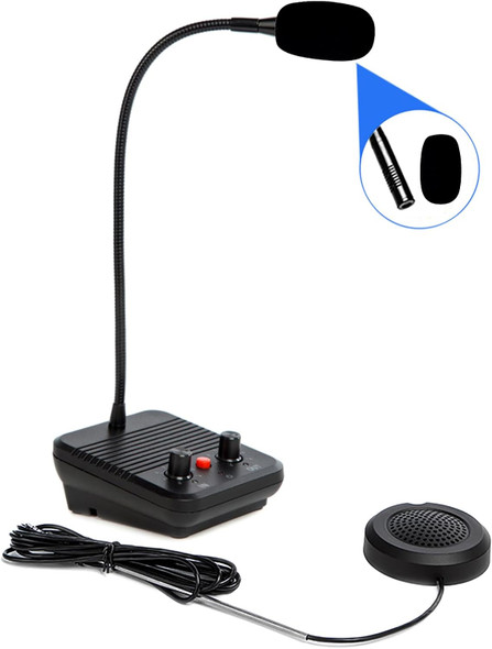 Window Intercom Dual-Way Intercommunication Microphone and Speaker Bank Window Intercom Glass Window Microphone Anti-Interference Noise Free for Business/Bank/Office/Hospital Counter Window Intercom Dual-Way Intercommunication Microphone and Speaker Bank Window Intercom Glass Window Microphone Anti-Interference Noise Free for Business/Bank/Office/Hospital Counter