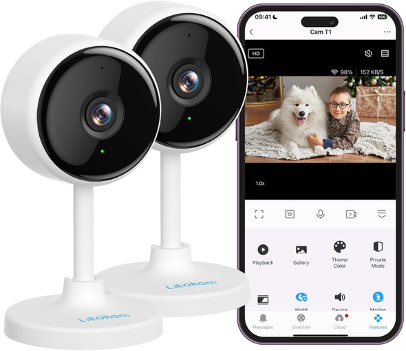 litokam Indoor Camera, Cameras for Home Security with Night Vision, Pet Camera with Phone App, 2K Indoor Security Camera, Motion Detection, 2-Way Audio, WiFi Camera Home Camera Compatible with Alexa litokam Indoor Camera, Cameras for Home Security with Night Vision, Pet Camera with Phone App, 2K Indoor Security Camera, Motion Detection, 2-Way Audio, WiFi Camera Home Camera Compatible with Alexa