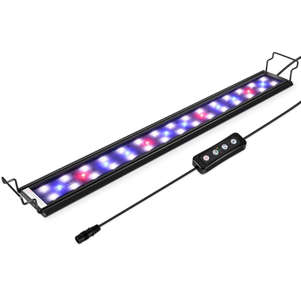Hygger 14W Full Spectrum Aquarium Light With Aluminum Alloy Shell Extendable Brackets White Blue Red Leds External Controller For Freshwater Fish Tank (18-24 Inch)