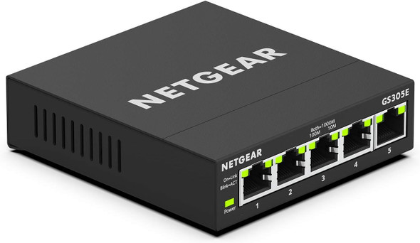 NETGEAR 5-Port Gigabit Ethernet Plus Switch (GS305E) - Desktop or Wall Mount, Home Network Hub, Office Ethernet Splitter, Silent Operation NETGEAR 5-Port Gigabit Ethernet Plus Switch (GS305E) - Desktop or Wall Mount, Home Network Hub, Office Ethernet Splitter, Silent Operation