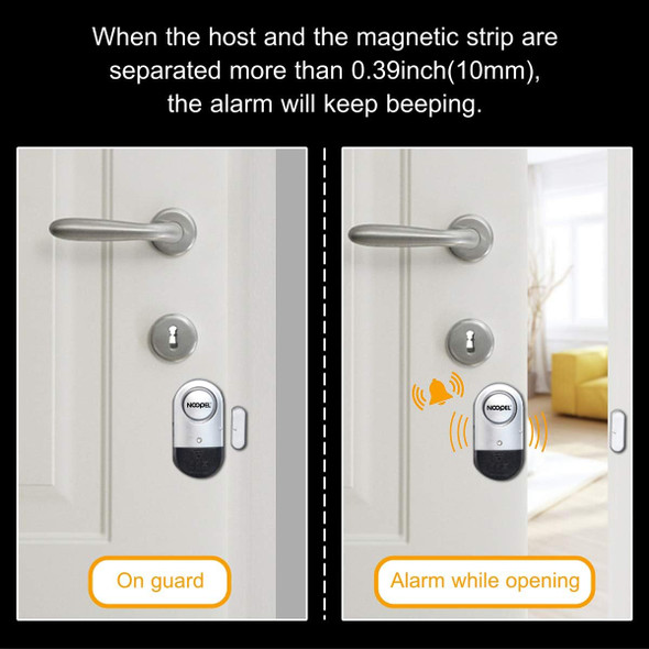 Door Window Alarm 2 Pack Noopel Home Security Sensor Burglar Anti-Theft 120Db Alarm With Batteries Included - Diy Easy To Install (2)