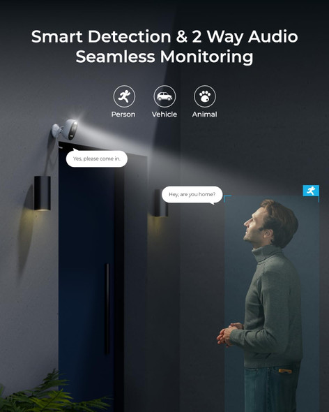 REOLINK Lumus, Upgraded 2K 4MP Outdoor Security Camera with Spotlights, 2.4/5GHz Dual-Band WiFi Camera Plug in, Smart Person/Vehicle/Animal Detection with Instant Alerts, Two-Way Talk, Local Storage