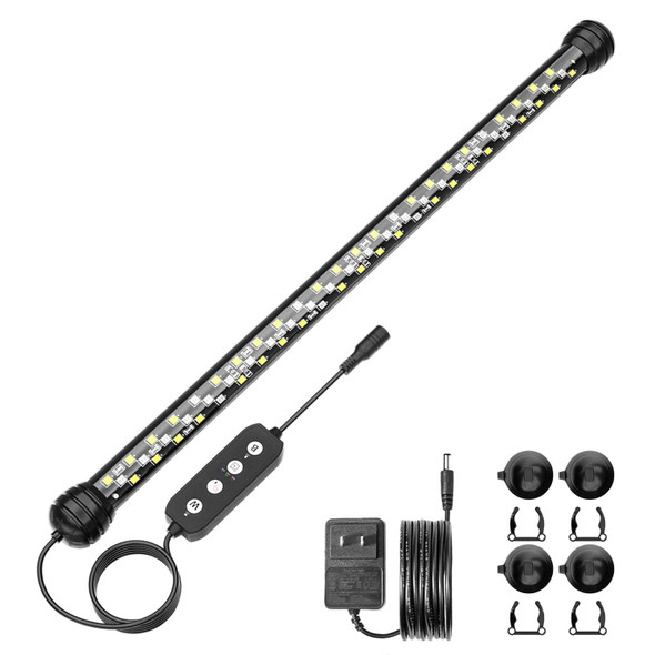 Seaoura Led Aquarium Light With Timer Submersible Aquarium Plant Light Fish Tank Light With Auto On/Off 3 Lighting Modes Adjustable Brightness (11 Inch For 12-23Inch Planted Tank) 7W