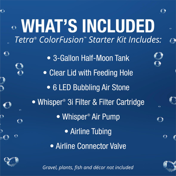 Tetra 3 Gallon Small Fish Tank Aquarium Starter Kit With Filter Air Pump & Color Changing Light Half Moon Shape For Gold Fish & Betta