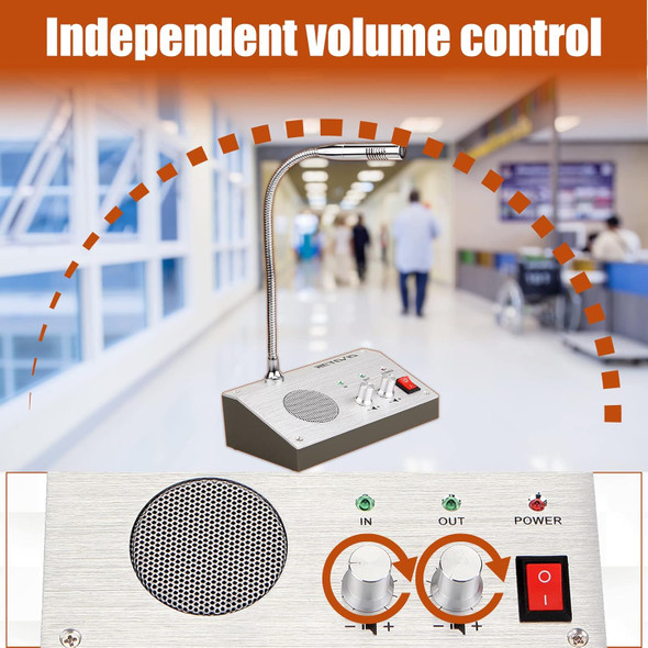 Retevis RT-9908 Window Speaker System,Intercom System, Two Way Voice Transmission,High Power Speaker,Speaker for Bank,School,Store