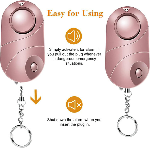 Personal Alarm for Women, 3 Pack 130dB Self Defense Siren Song Alarm Keychain with LED Light, Safe Sound Personal Safety Alarm Emergency