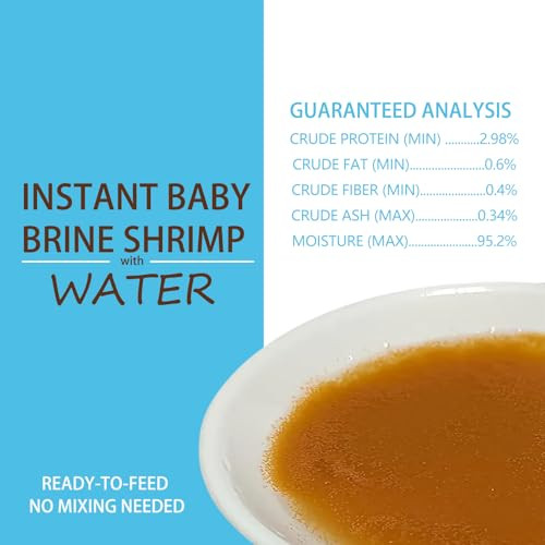 Vorenzyme Instant Baby Brine Shrimp Fish Food - No Hatch High Protein Fry Food With Astaxanthin For Betta Guppy Discus Tropical Fish Corals Jellyfish & Seahorses In Saltwater & Freshwater Aquarium (50Ml)