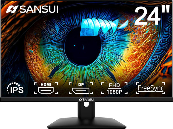 SANSUI Monitor 24 inch IPS FHD 1080P 75HZ HDR10 Computer Monitor with HDMI,VGA,DP Ports Frameless/Eye Care/Ergonomic Tilt/Speakers Built-in(ES-24X5A HDMI Cable Included) SANSUI Monitor 24 inch IPS FHD 1080P 75HZ HDR10 Computer Monitor with HDMI,VGA,DP Ports Frameless/Eye Care/Ergonomic Tilt/Speakers Built-in(ES-24X5A HDMI Cable Included)