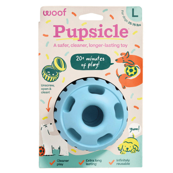 Woof Party Pupsicle - Long-Lasting Interactive Dog Toys For Boredom - Low-Mess Design - Birthday S For Dogs - Large Dog Toys - Party Pink