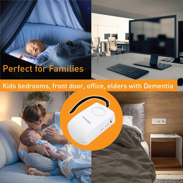 Securityman Door Handle Alarm with 130dB Vibration Triggered Portable Door Alarm - Perfect Alarm for Doors When Opening for Kids, Toddler, Elderly, Hotel, Travel, Bedroom (2 Pack Door Security Alarm)