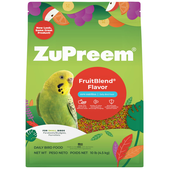 Zupreem Fruitblend Bird Pellets Daily Bird Food For Parakeet Budgie Parrotlet Dove Core Nutrition For Small Birds Made In Usa Parakeet & Budgie Food (S 2 Lbs)