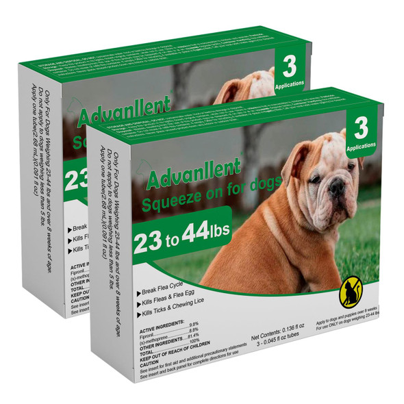 Advanllent Flea And Tick Prevention For Dogs Flea And Tick Treatment For Extra Large Dog Natural Essential Oil Flea & Tick Control 89-132 Pounds 3 Doses