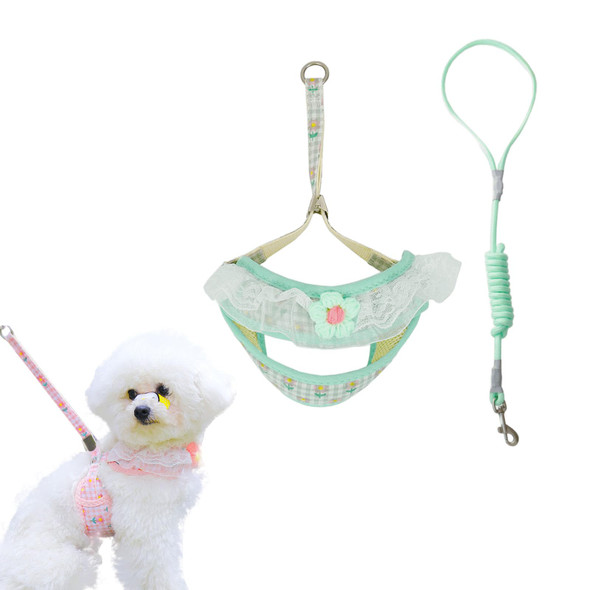 Annuoze Cat Harness Collar And Leash Set Sweet Lace Floral Kitten Collar Escape Proof Puppy Chest Harness Adjustable Cute Harness Leash Set For Cat Puppy Dog Outdoor Walking (Purple S)