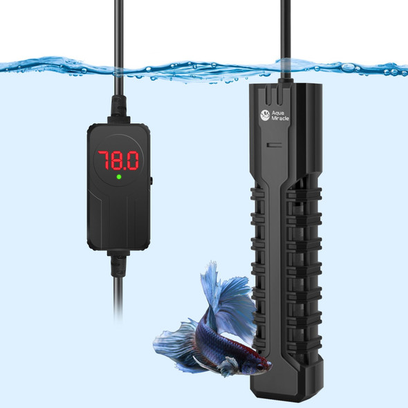 Aquamiracle Aquarium Heater 50W Submersible Fish Tank Heater With Led Digital Display Overheat Protection & Auto Power-Off When Out Of Water For Freshwater And Saltwater Fish Tanks (5-10 Gal)