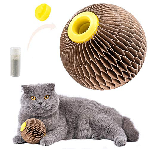 Areiia Catnip Ball Toy For Cats Catnip Refillable Scratcher Ball Kitty'S Faithful Playmate Reduce Obesity And Loneliness Csb01Br