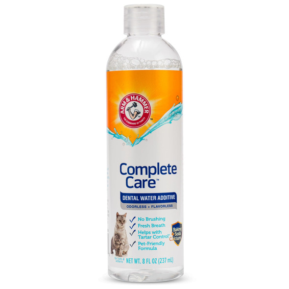 Arm & Hammer Complete Care Dental Water Additive For Cats Cat Breath Freshener Cat Mouth Wash Or Dental Rinse Simply Add To Pet Drinking Water For Fresher Breath Value Size 8 Fl Oz - 2 Pack