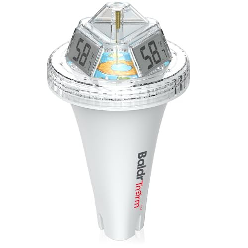 Baldrtherm Digital Floating Pool Thermometer Anti-Fog Design With 360 Visibility Ipx7 Waterproof Water Temp Monitor For Swimming Pools Hot Tubs Ice Baths Spas Aquariums & Ponds