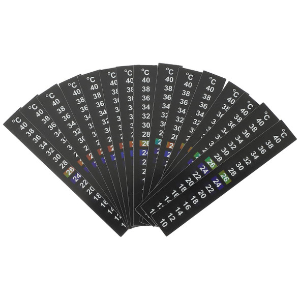 Besportble Aquarium Temperature Strip 15Pcs Liquid Crystal Thermometer Stickers For Indoor Use Color-Changing Adhesive Thermometer Tape For Fish Tanks And Reptile Boxes