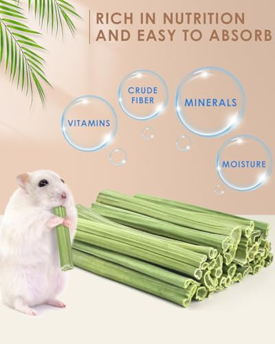 Bissap Rabbit Chew Sticks 35Pcs Natural Papaya Stems Bunny Chews Treats For Rabbits Hamsters Chinchillas Guinea Pigs Small Animals Organic Molar Chewing Snack