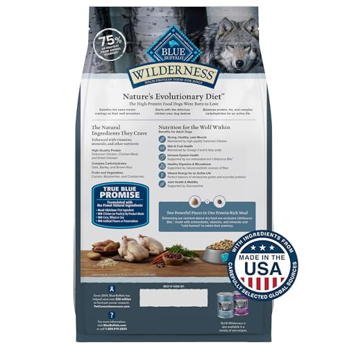 Blue Buffalo Wilderness Dry Dog Food Plus Wholesome Grains Chicken 4.5 Lbs.