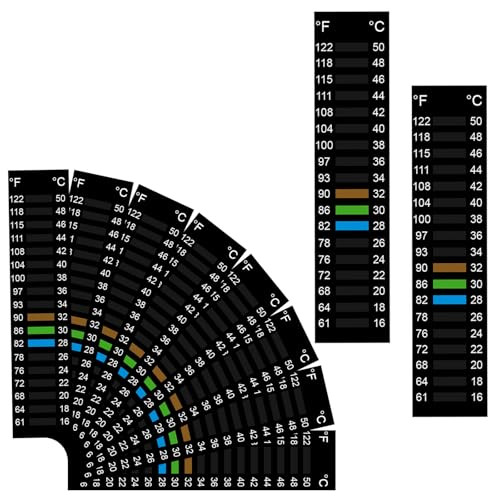 Bremorou 10 Pcs Easy-To-Read Fish Tank Thermometer Stick On Aquarium Thermometer Strip Adhesive Temperature Sticker Display Digital Temperature Strips For Fish Tank Aquariums 61-122 (16-50 C)