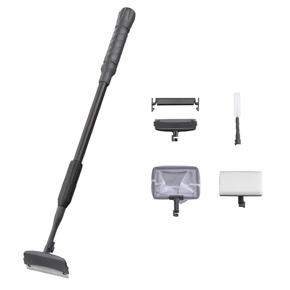 Care Fish 4In1 Aquarium Cleaning Tools Long Handle Adjustable Length 1824Inch Fish Tank Cleaner Kit Alage Scraper Scrubber Brushes Set