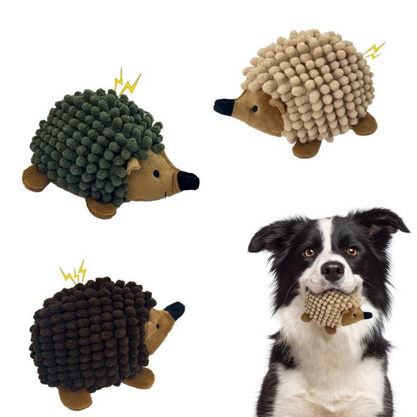 Chongqile Plush Hedgehog Dog Toys 3 Pcs - Squeaky No-Stuffing Hedgehog For Small And Medium Dogs - Keep Your Puppy Busy With Multi-Colored Suitable For Indoor And Outdoor Throwing Play