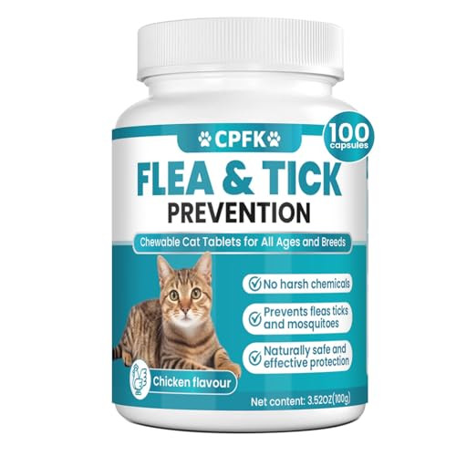 Cpfk Chewable Flea Treatment For Cats Flea And Tick Prevention For Cats Chewable-Fleas Chewables For Cat - For Cat Of All Breeds And Ages 100 Chewables