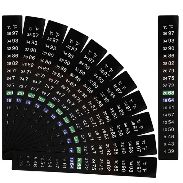 Creztail 6 Pack Aquarium Thermometer Strips 39-97 Fish Tank Thermometer Tape Amphibian And Reptile Thermometer Stickers Adhesive Brewing Thermometer Stickers For Kombucha Wine & Beer