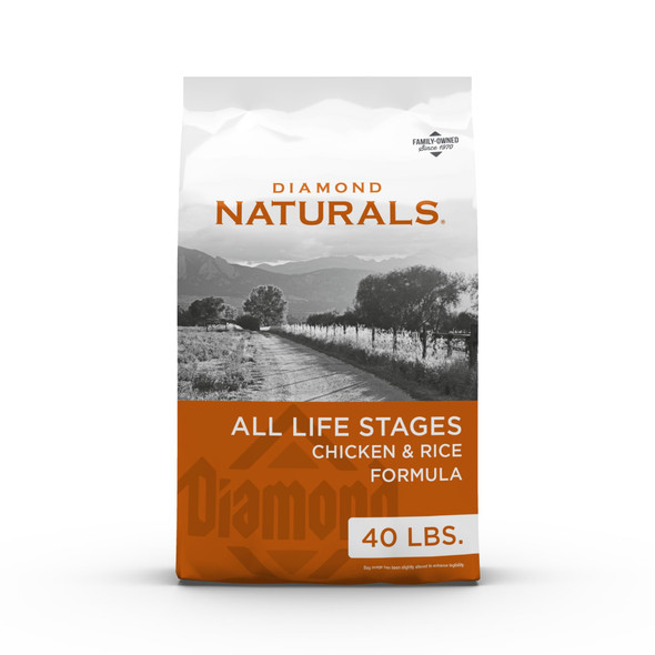 Diamond Naturals All Life Stages Chicken And Rice Formula Dry Dog Food Protein From Real Chicken And Probiotics 40 Pound (Pack Of 1)
