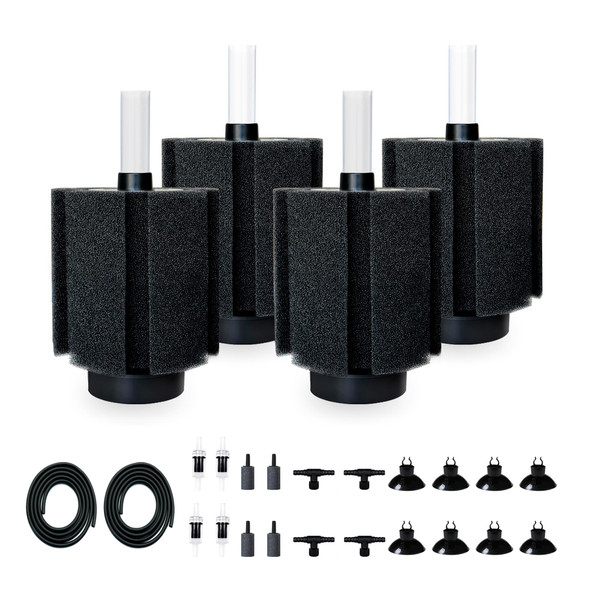Dvhey 2 Pack 60-70 Gal Aquarium Sponge Filter With Air Stone And Ceramic Filter Media Quiet Fish Tank Bio Filter For Breeding Fry Shrimp Betta Fish Tank