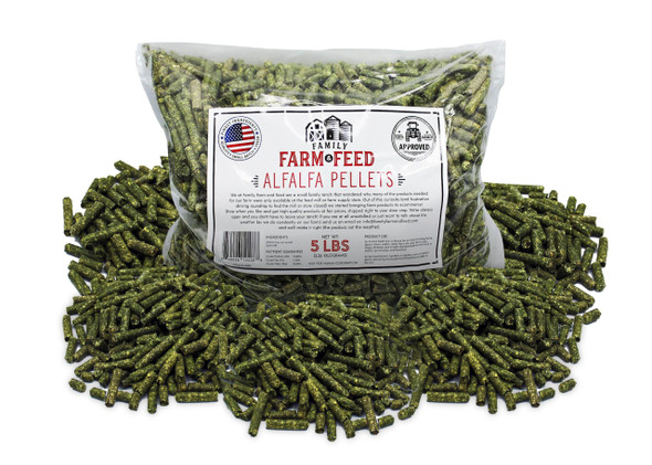 Family Farm And Feed Alfalfa Hay Food Small Pet Young And Adult Pellets 5 Pounds