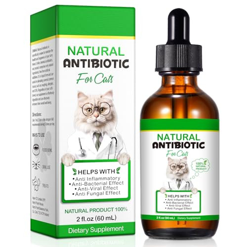 Fangcun Natural Antibiotic Liquid Drops For Cats - Supports Immune System Allergy & Uti Relief With Fast Absorption & Digestive Aid - Chicken Flavor For All Ages & Breeds 2 Fl Oz (60Ml)