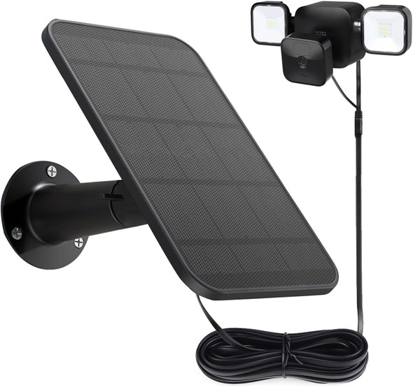 Solar Panel for Blink Outdoor 4 /(3rd Gen) Floodlight + Blink Outdoor Camera,16.5Ft/5m Weatherproof Cable Power Your Blink Floodlight Camera Continuously (Floodlight & Camera NOT Included) Solar Panel for Blink Outdoor 4 /(3rd Gen) Floodlight + Blink Outdoor Camera,16.5Ft/5m Weatherproof Cable Power Your Blink Floodlight Camera Continuously (Floodlight & Camera NOT Included)