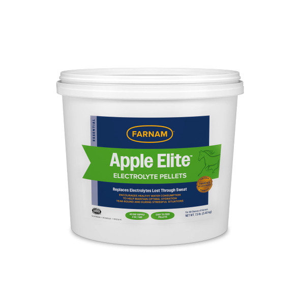 Farnam Apple Elite Electrolyte Supplement For Horses Replaces Vital Minerals For Hydration No Added Sugar Horse Supplements With Sodium Potassium Calcium & Magnesium 7.5 Lb 40 Day Supply