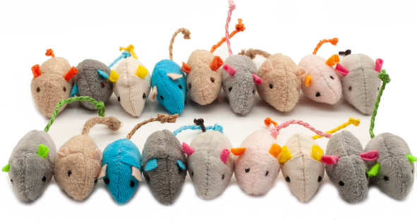 Fashion'S Talk Cat Mice Toy 18-Pack Plush Catnip-Filled Mice Toys For Indoor Cats - Realistic Design 9 Assorted Colors 2 Of Each Value Pack