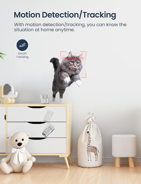 GNCC Pet Camera with Phone APP, Indoor Camera for Baby/Pet/Security(2 Pack), Wi-Fi Camera with Motion/Sound Detection, SD&Cloud Storage, 2-Way Audio, Horizontal Remote, Manual Up and Down