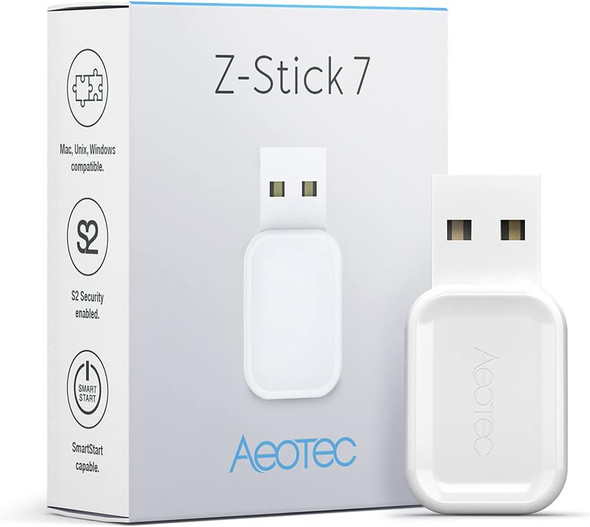 Aeotec Z-Stick 7 Plus, Zwave Plus USB to Create Z-Wave hub, Gateway Controller with 700 Series ZWave, SmartStart and S2, Works with Raspberry Pi 4, Compatible with Home Assistant Aeotec Z-Stick 7 Plus, Zwave Plus USB to Create Z-Wave hub, Gateway Controller with 700 Series ZWave, SmartStart and S2, Works with Raspberry Pi 4, Compatible with Home Assistant