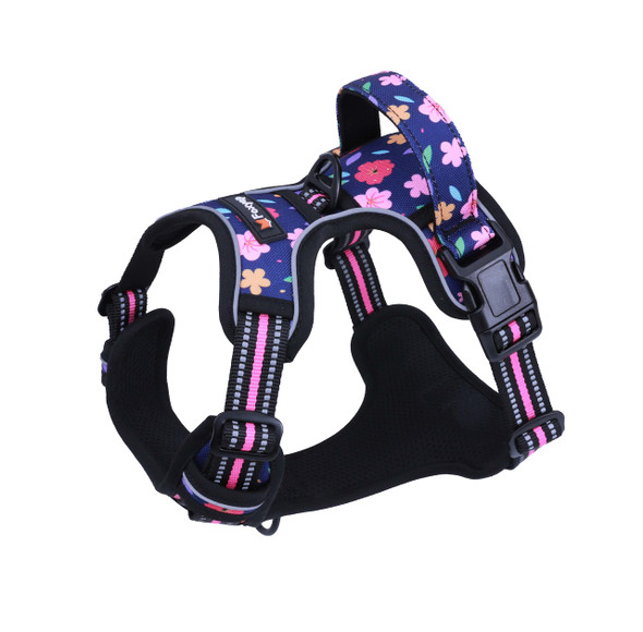 Foxyep No Pull Dog Vest Harness For Medium Dogs With Easy Control Handle Reflective Strap For Puppy WalkingTraining No-Choke Breathable Cute Dog Harness(Xsmall Pink Rose)