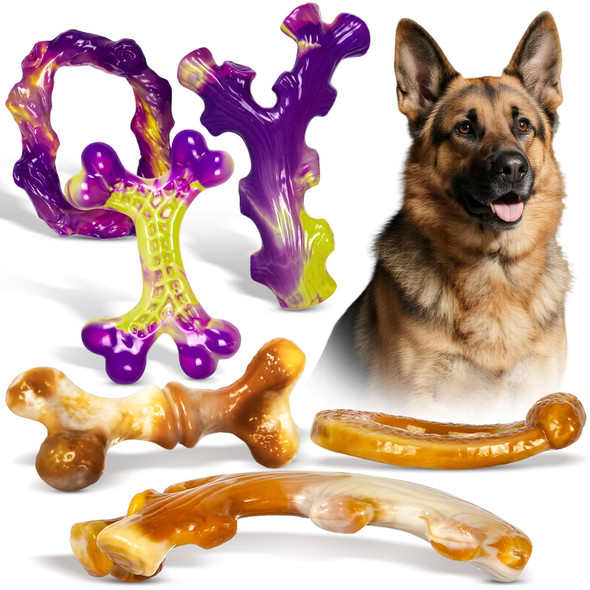 Frienhund Tough Dog Toys For Aggressive Chewers 3 Pack Indestructible Dog Toy For Large Dogs Dog Chew Toys To Keep Them Busy Dog Bones For 15-60Lbs Medium/Large Breeds Interactive Dog Toys