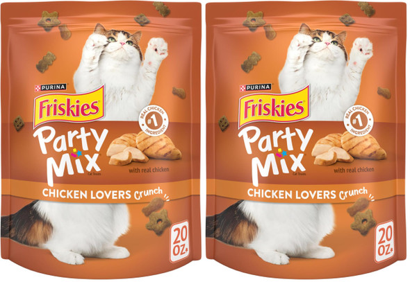 Friskies Purinacat Treats Party Mix Chicken Lovers Crunch - 20 Oz. Pouch