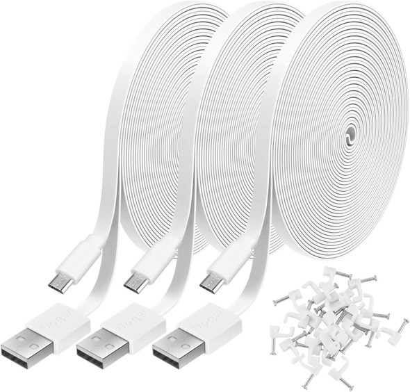 3 Pack 16.4FT Power Extension Cable Compatible with Wyze Cam v4,Wyze Cam v3,WyzeCam,WyzeCam Pan,Eufy,Kasa Cam,Nest Cam,Blink,USB to Micro USB Durable Charging and Data Sync Cord for Security Camera 3 Pack 16.4FT Power Extension Cable Compatible with Wyze Cam v4,Wyze Cam v3,WyzeCam,WyzeCam Pan,Eufy,Kasa Cam,Nest Cam,Blink,USB to Micro USB Durable Charging and Data Sync Cord for Security Camera