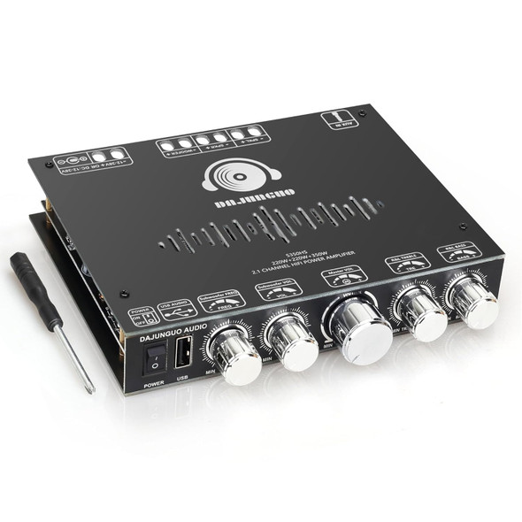 S350HS Bluetooth Power Amplifier Board 2.1 Channel TPA3251 Chip 220W×2+350W, 12V-38V Audio Power Amplifier Module with Treble and Bass Control S350HS Bluetooth Power Amplifier Board 2.1 Channel TPA3251 Chip 220W×2+350W, 12V-38V Audio Power Amplifier Module with Treble and Bass Control