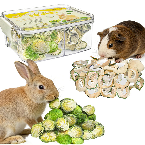 Hamiledyi Rabbit Treats Small Pets Chew Toys Bunnies Guinea Pigs Hamsters Chinchillas Rodents Dried Natural Mix Container Feeding Foraging Treats (13.8Oz)
