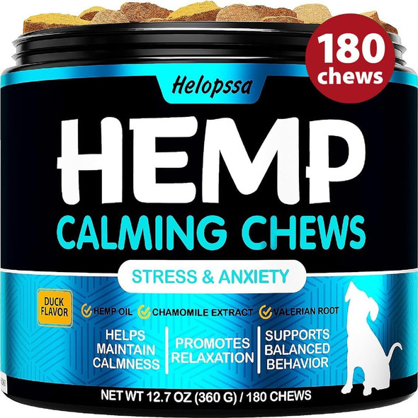 Helopssa Hemp Oil For Dogs And Cats - Organic Hemp Oil Drops For Anxiety Relief StressPain Calming Sleep Arthritis - Hip And Joint Support - Skin Health Anti-Inflammatory - Omega 3-6-9 Pet Drops (2 Pack)